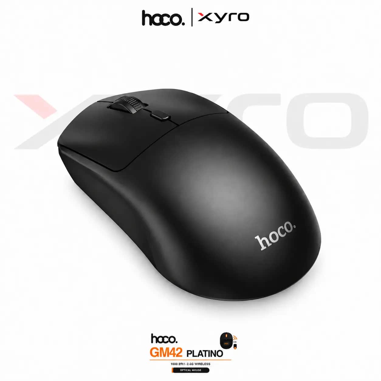 HOCO GM42 Platino 1600 DPI 2.4G Wireless Optical Mouse