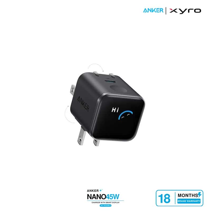 Anker Nano 45W Smart Display Charger with 180° Foldable Plug (A121D)