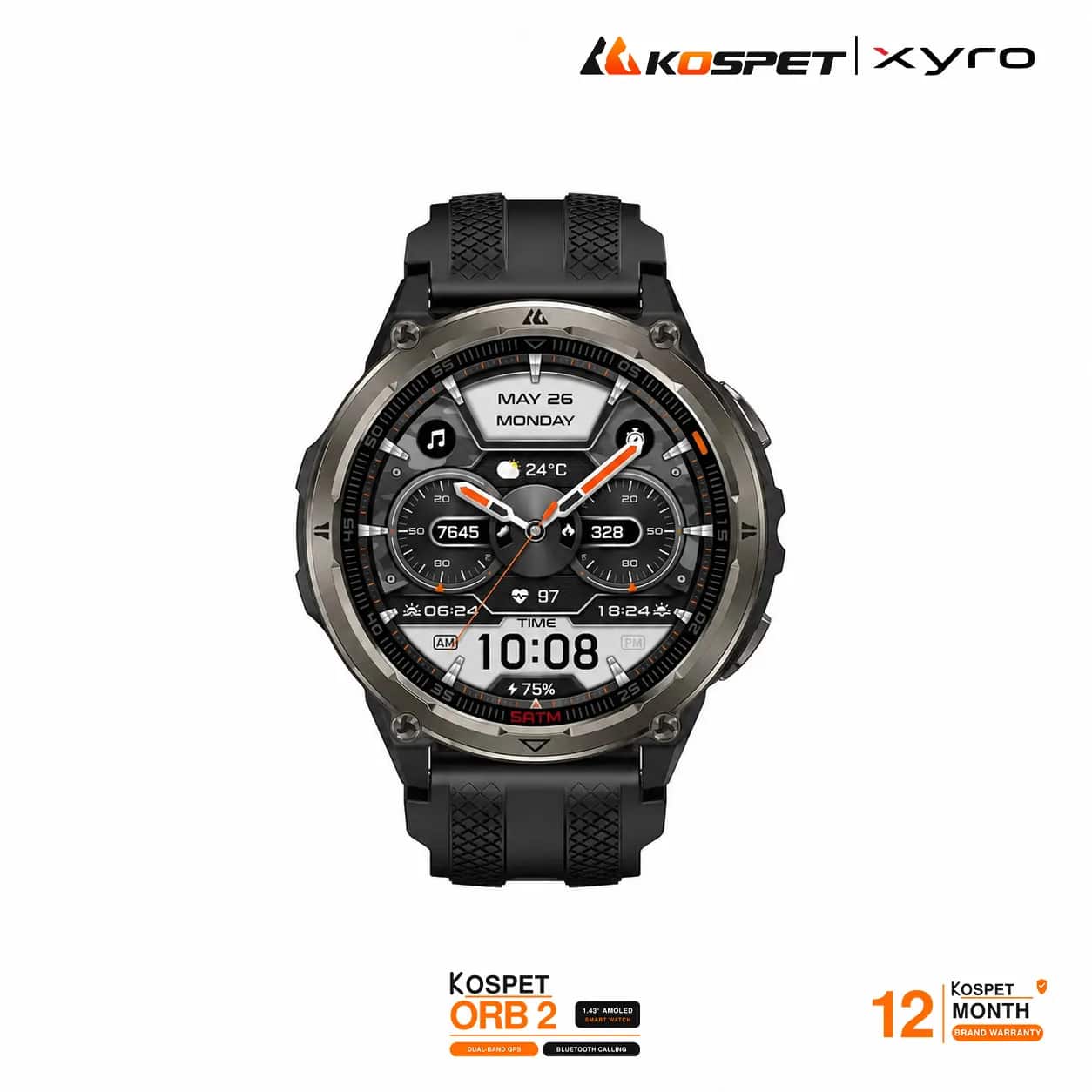 KOSPET ORB 2 1.43″ AMOLED Dual-Band GPS Bluetooth Calling Smart Watch