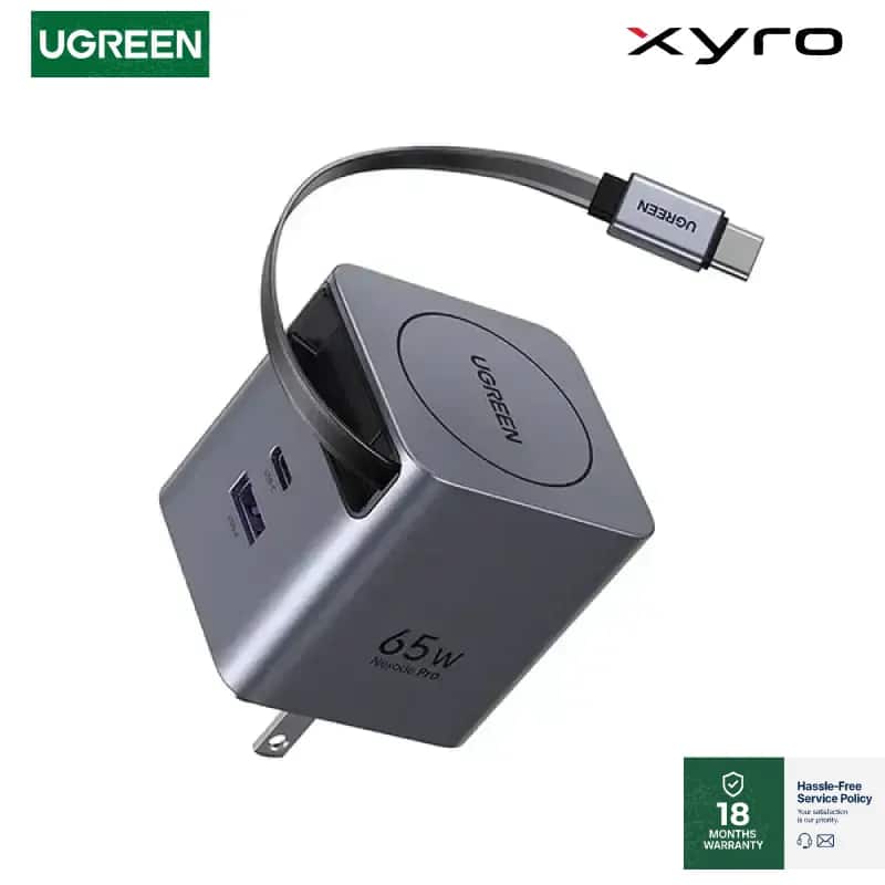 UGREEN X615 (65824) 65W GaN Fast Charger with Retractable Cable