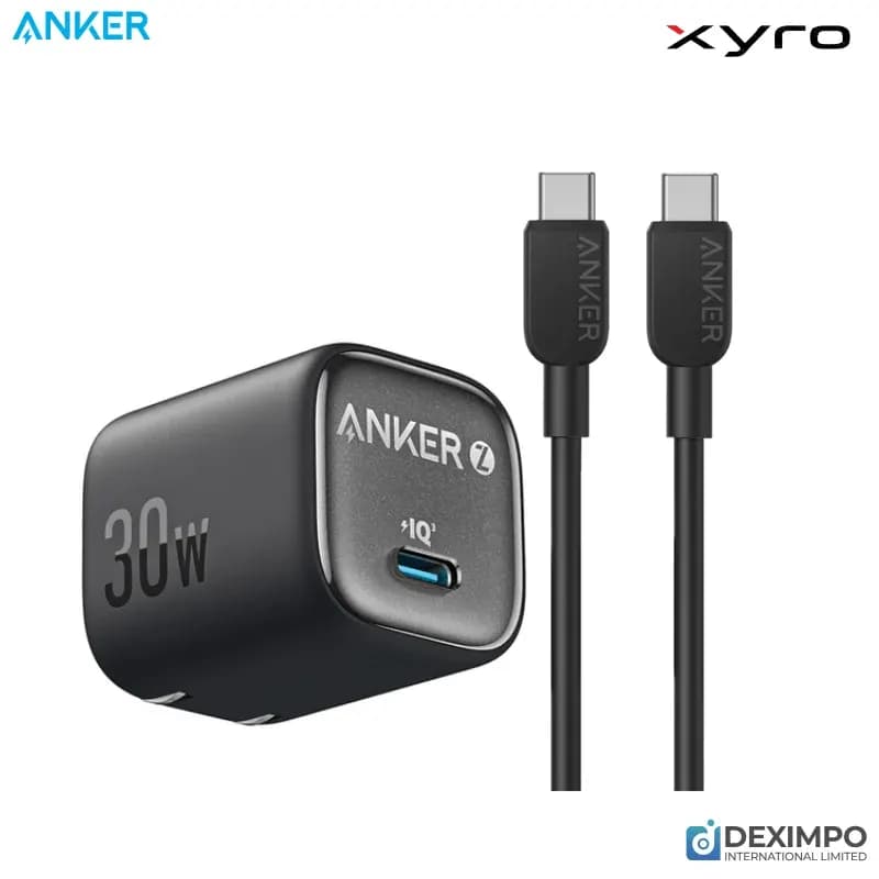 Anker Zolo 30W, PD 3.0 Charger with C Cable 1M- Black