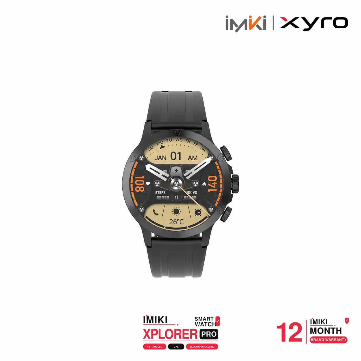 IMIKI Xplorer Pro 1.6″ AMOLED GPS Bluetooth Calling Smart Watch