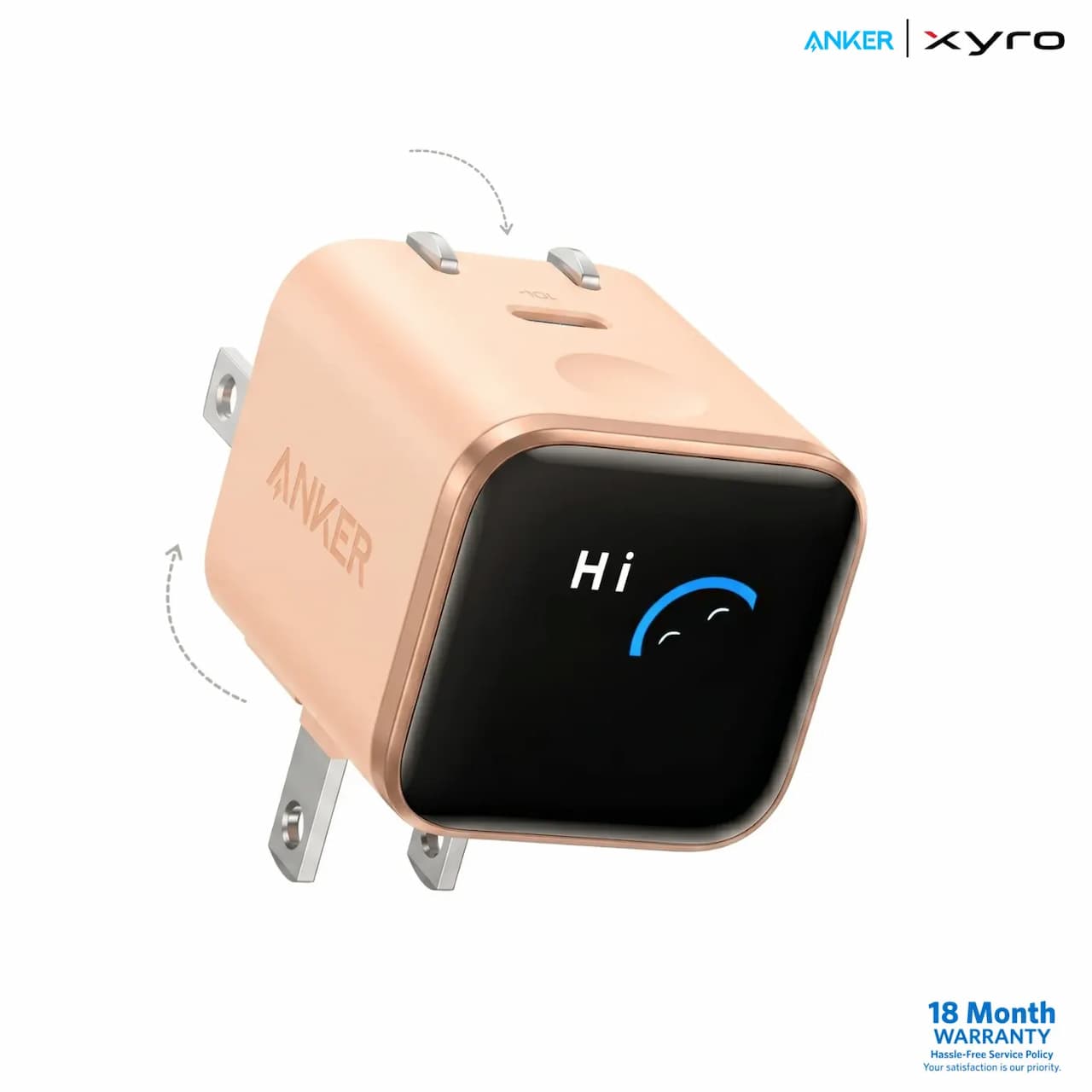 Anker Nano Charger (45W, Smart Display, 180° Foldable)