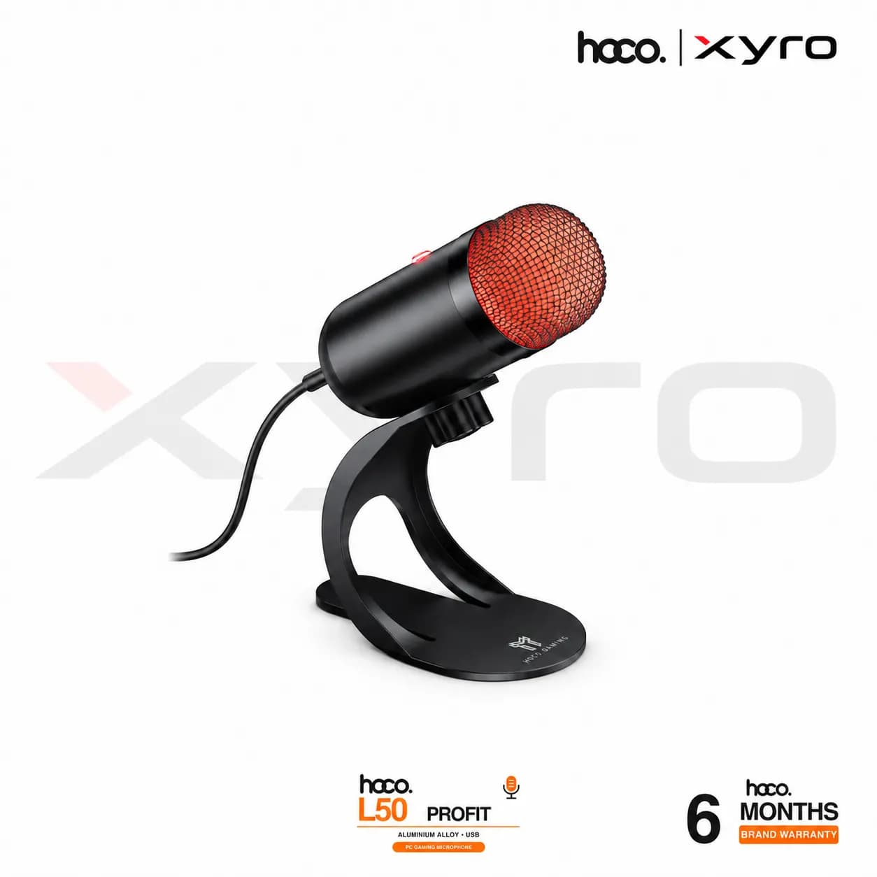 HOCO L50 Profit Aluminum Alloy USB PC Gaming Microphone