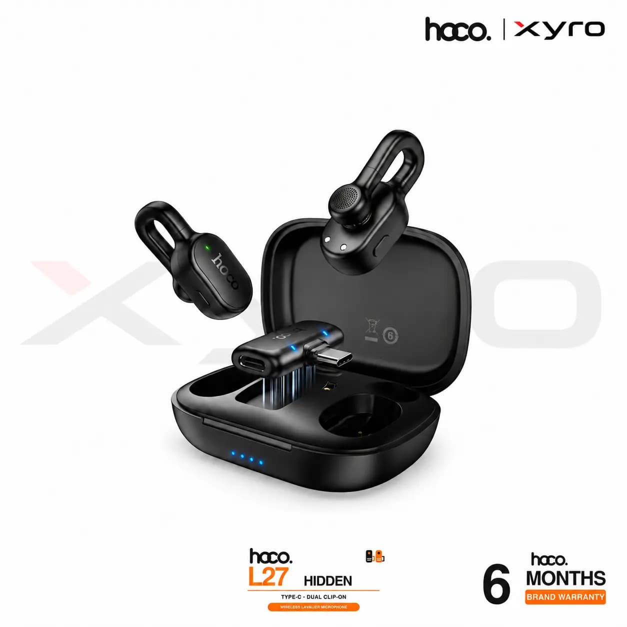 HOCO L27 Type-C Hidden Wireless Dual Clip-On Lavalier Microphone