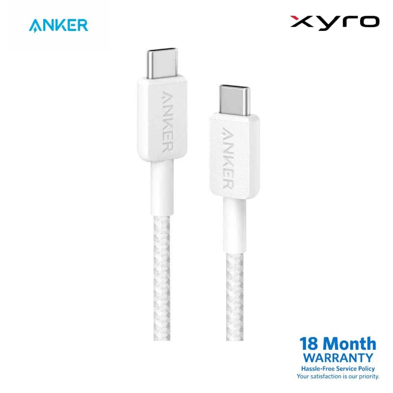 Anker 322 USB-C to USB-C Braided Cable 3ft – Black (A81F5H11)