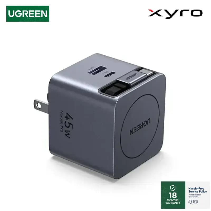 UGREEN X614 (65821) 45W GaN Fast Charger with Retractable Cable