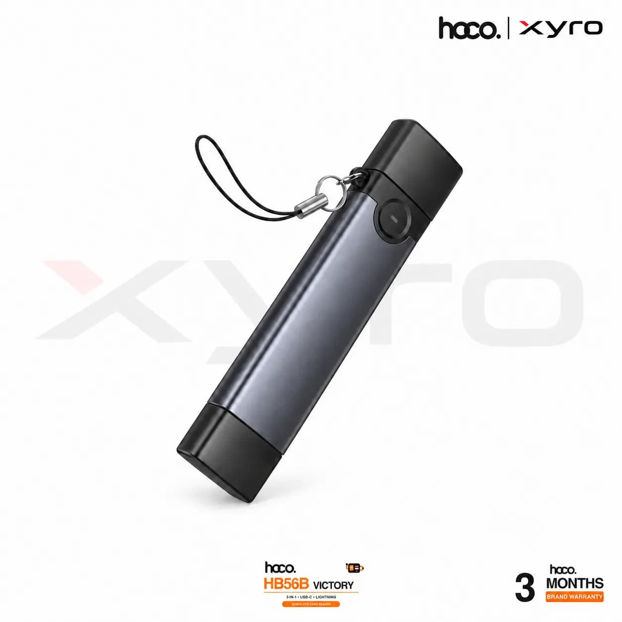 HOCO HB56B Victory 3-in-1 USB-C & Lightning 5Gbps OTG Card Reader