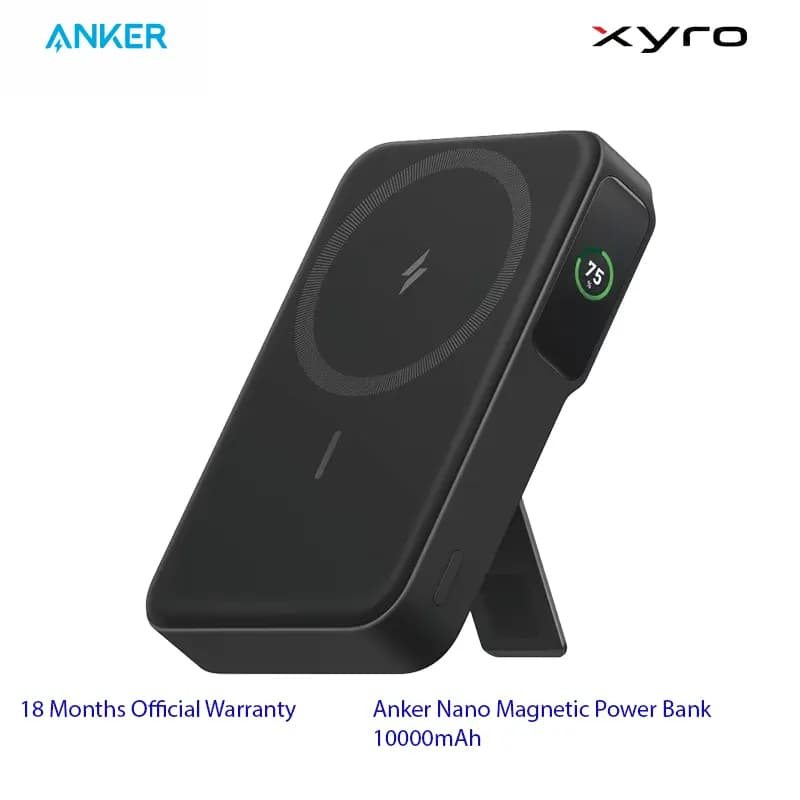 Anker Nano Magnetic Power Bank 10000mAh – Ultra-Fast Magnetic Wireless Charging with Smart Display