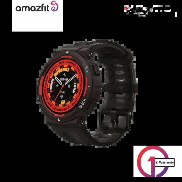 Amazfit Active Edge Fashion Smart Watch with 10 ATM Water Resistance & AI Health Coach – Lava Black