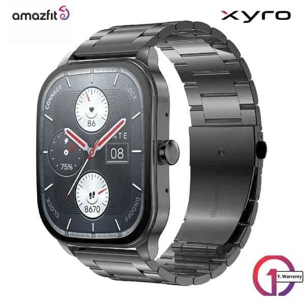 Amazfit Pop 3S Calling 1.96" HD AMOLED Smart Watch (Metallic Strap) - Black