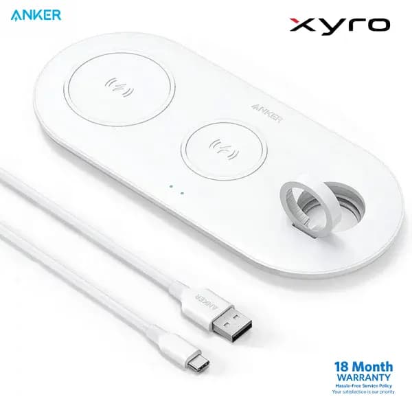 Anker PowerWave 3-in-1 Qi-Certified Pad Wireless Charging Station (Model: A2590021)